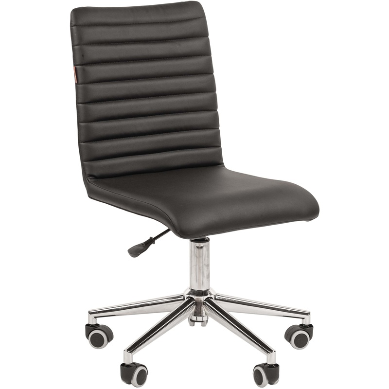 Изображение товара Офисное кресло Chairman 020 черного цвета из искусственной кожи минималистичный дизайн русская сбор