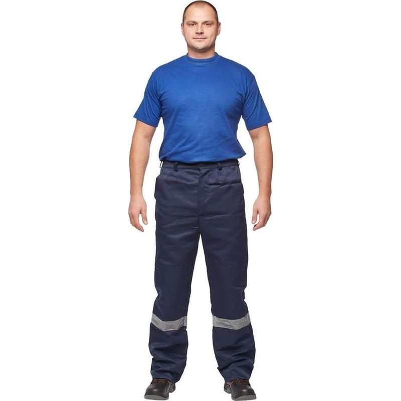 Изображение товара Брюки рабочие летние мужские л03-БР с СОП синие (размер 56-58 рост 158-164)