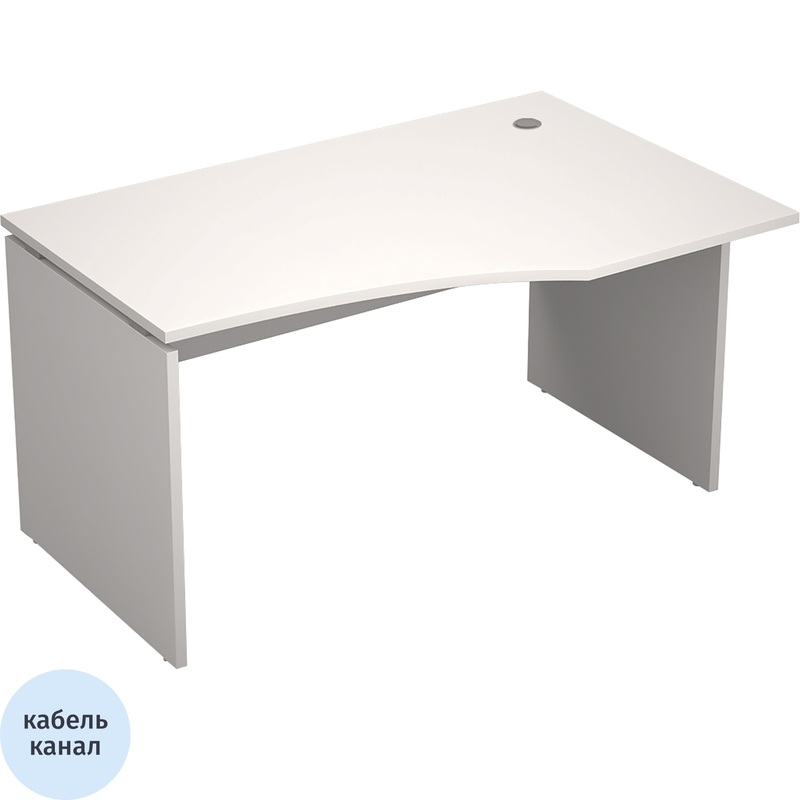 Изображение товара Эргономичный стол Avance 6С.023 правый белый 1400х900 мм для офисов и дома