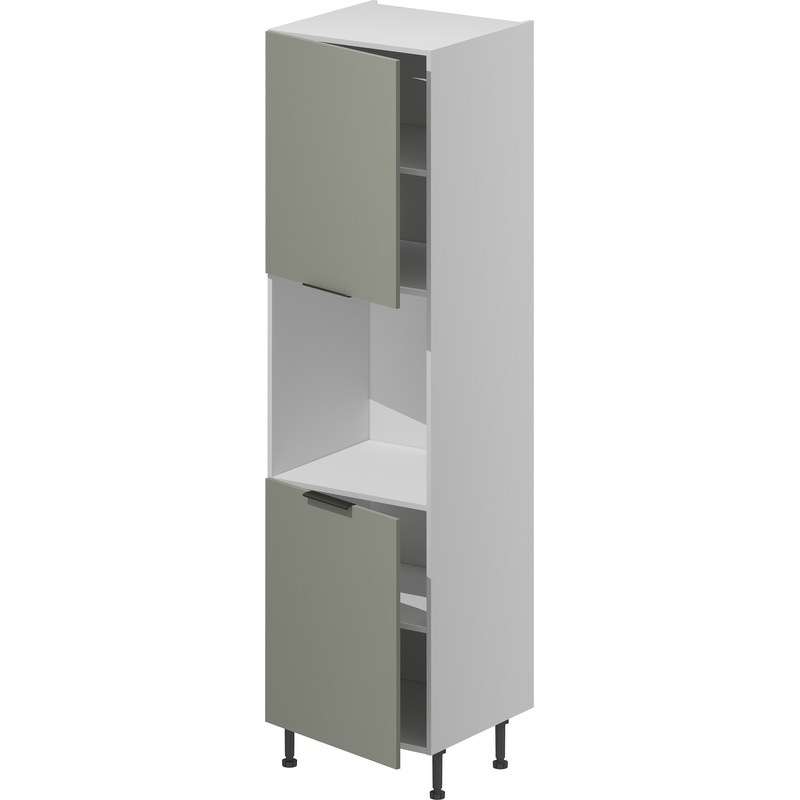 Изображение товара Шкаф кухонный (колонка) под духовку VOK T2D_204_60 (платиновый зелёный/белый шагрень, 600х560х2190 мм)