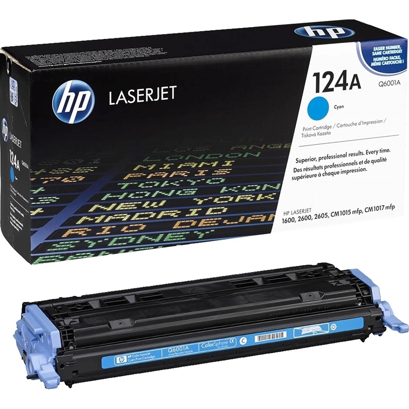 Изображение товара Картридж лазерный HP 124A Q6001A голубой оригинальный для цветных лазерных принтеров