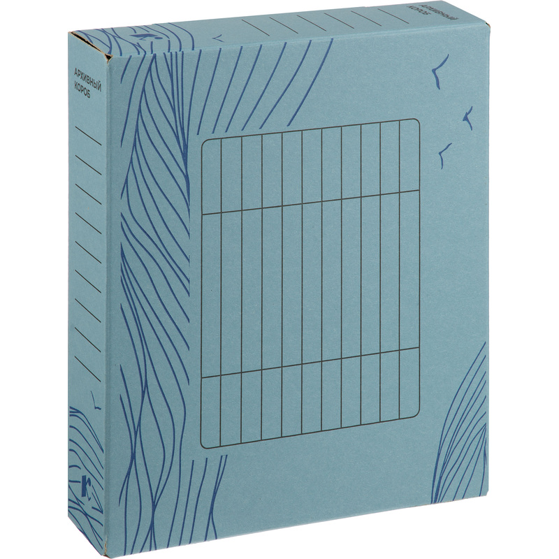 Изображение товара Архивный короб из переплётного картона Комус 256x75x323 мм для документов до 750 листов