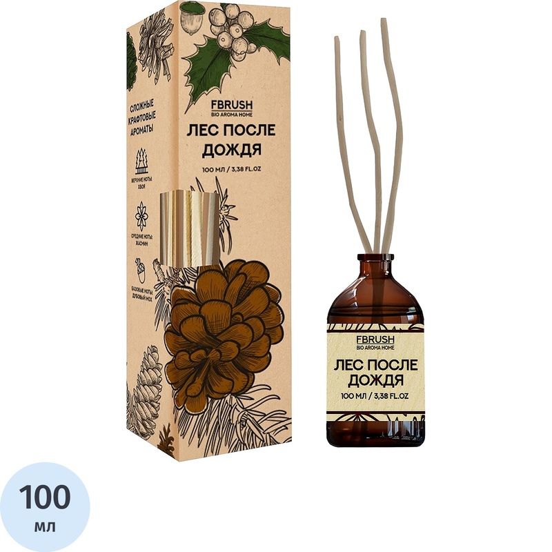 Изображение товара Аромадиффузор Bio Aroma Home Лес после дождя 100 мл с палочками