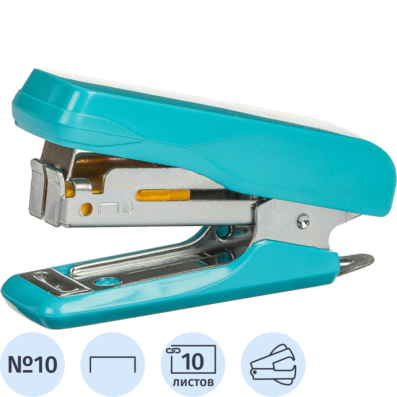 Изображение товара Степлер-мини Комус PSLBL1010 до 10 листов голубой с антистеплером