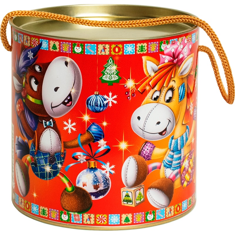 Изображение товара Новогодний сладкий подарок РОКО Зверушки-игрушки 300 г стильная туба