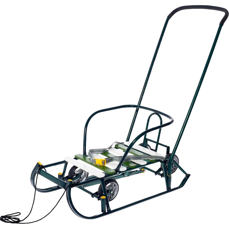 Изображение товара Детские санки Nika Тимка 6 Универсал зелёные для зимних прогулок и перевозки