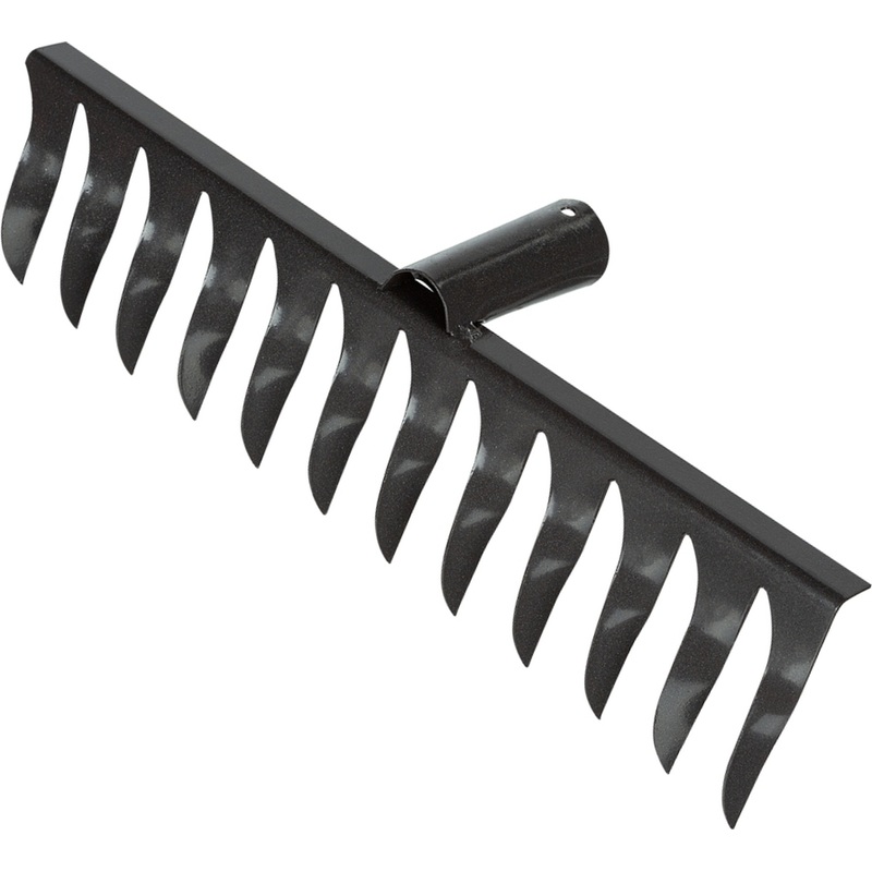 Изображение товара Грабли прямые 12-зубцовые из стали 34 см без черенка российское качество