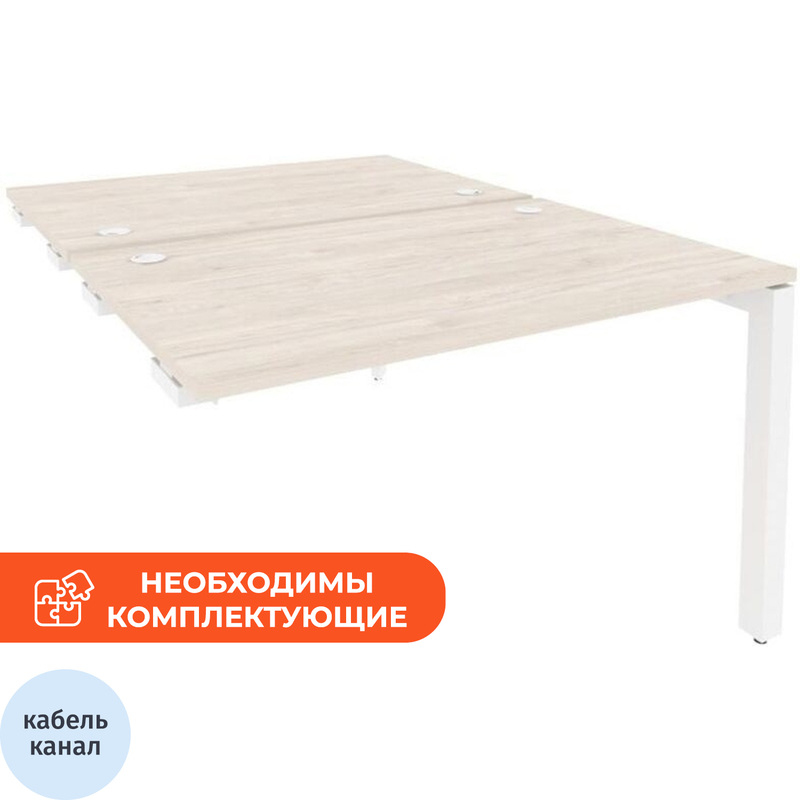 Изображение товара Рабочая станция ONIX-П на 2 места O.MP-D.SPR-2.8 денвер светлый/белый