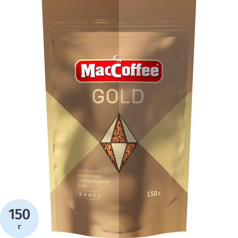 Изображение товара Кофе растворимый MacCoffee Gold 150 г в пакете-Russian coffee