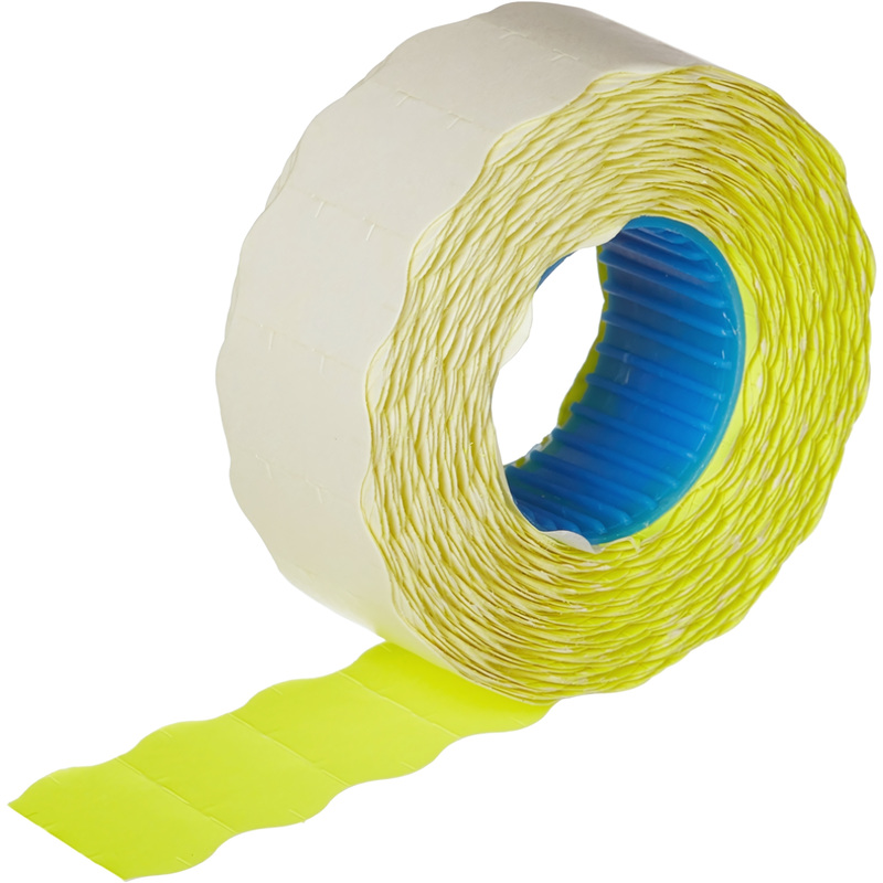 Изображение товара Этикет-лента волна желтая 22х12 мм эконом (10 рулонов по 1000 этикеток)