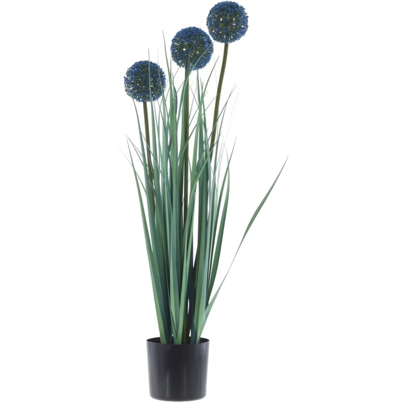 Изображение товара Композиция из искусственных цветов Аллиум 79 см в стильном черном горшке
