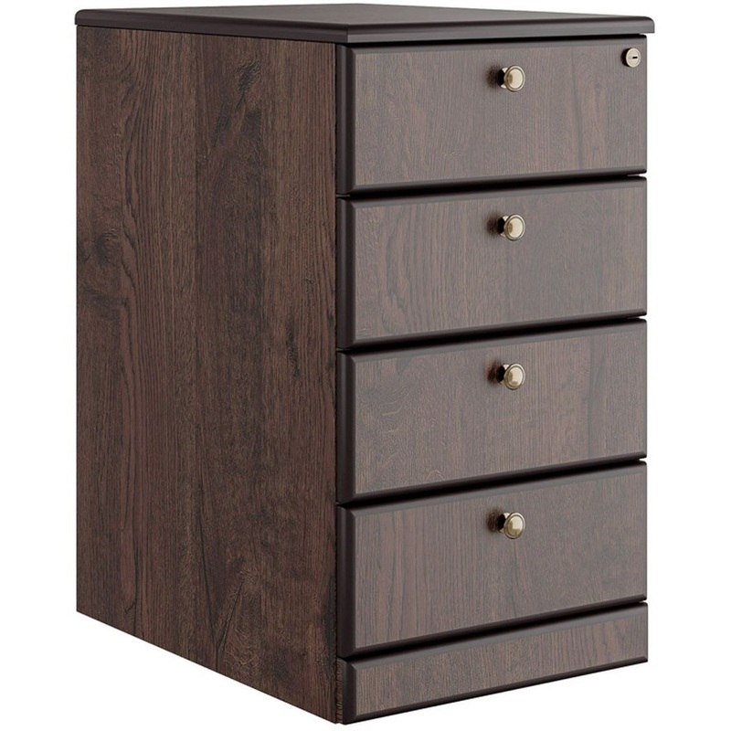 Изображение товара Тумба приставная Bern BRN8630404 с 4 ящиками и центральным замком дуб апрельский