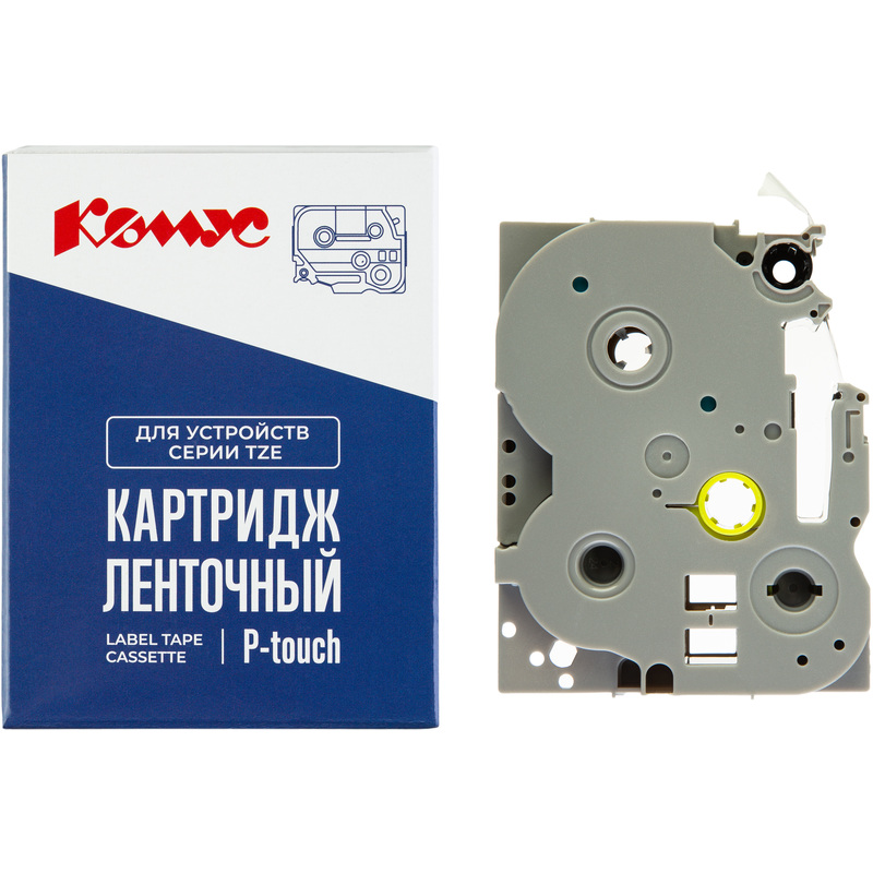 Изображение товара Картридж Комус TZE-851 для принтера этикеток Brother 24 мм 8 м золотистый черный шрифт