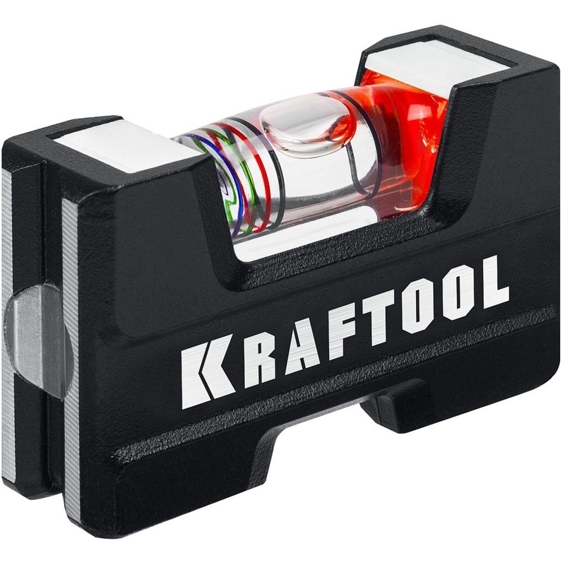 Изображение товара Уровень пузырьковый Kraftool A-rate control 1 глазок 76 мм магнитный фрезерованный (34787)