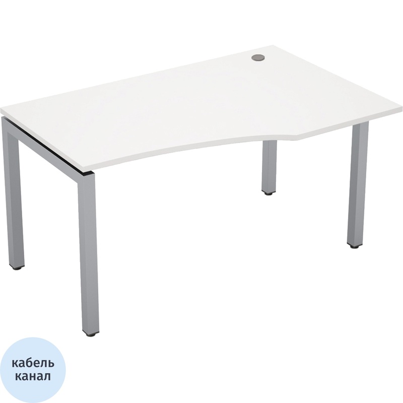 Изображение товара Стол эргономичный Avance 6М.523 правый (белый/алюминий матовый, 1400х900х750 мм)