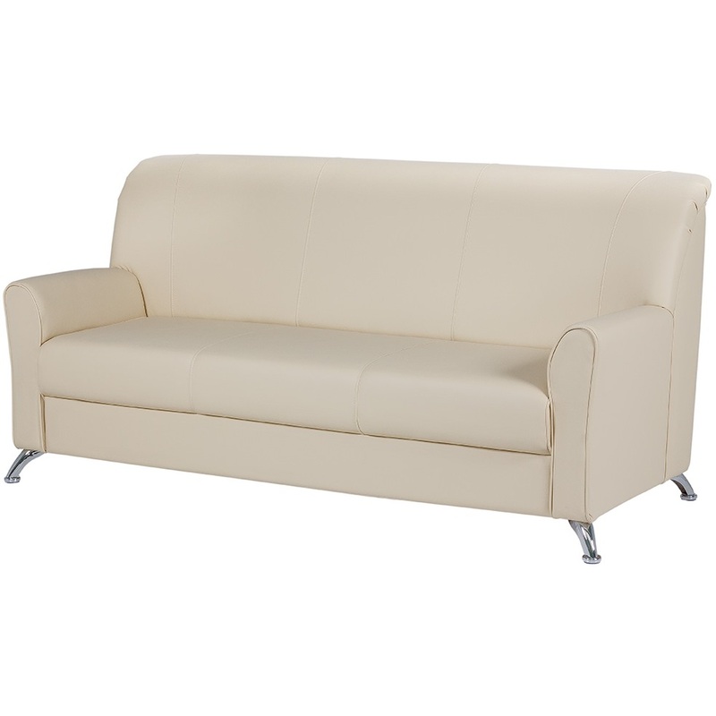 Изображение товара Диван Европа 3‑местный светло-бежевый, искусственная кожа