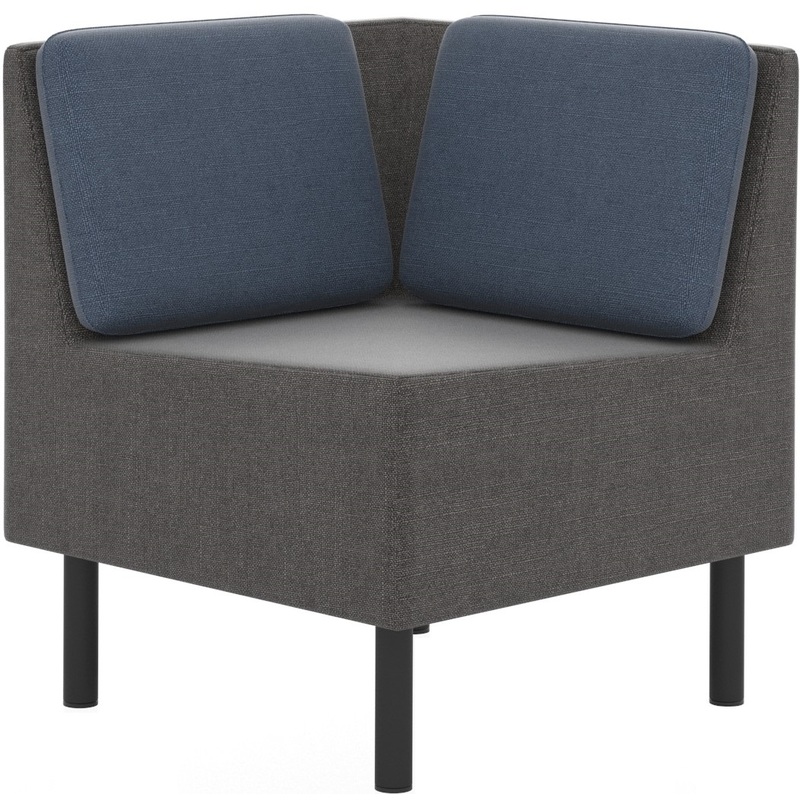 Изображение товара Модуль диван угловой Select серый/синий (ткань, 640х640х740 мм)