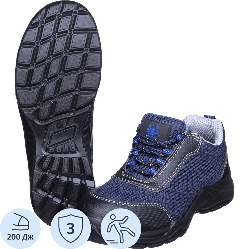 Изображение товара Кроссовки рабочие Скорпион Спарта ПУ микрофибра синие размер 36