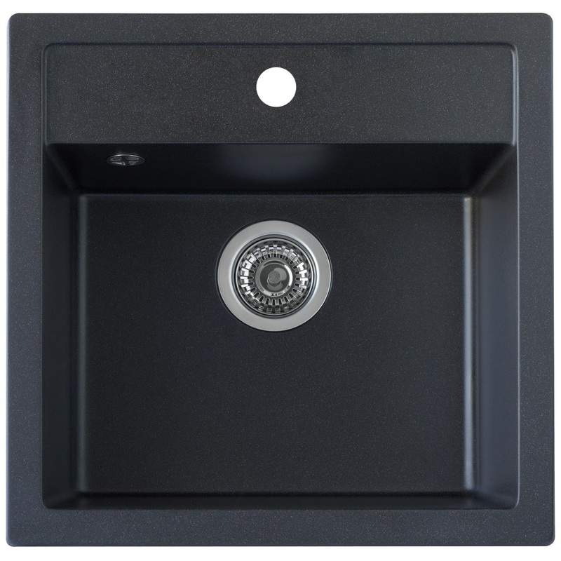 Изображение товара Врезная кухонная мойка Ukinox Dvina-10 из искусственного гранита черного цвета