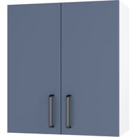 Шкаф кухонный Комфорт 2 911674 (дымчато-голубой/белый, 600х289х676 мм)