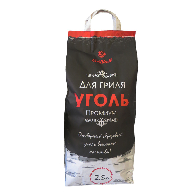 Изображение товара Уголь древесный Grillkoff Премиум для гриля 2.5 кг качественный и экологичный