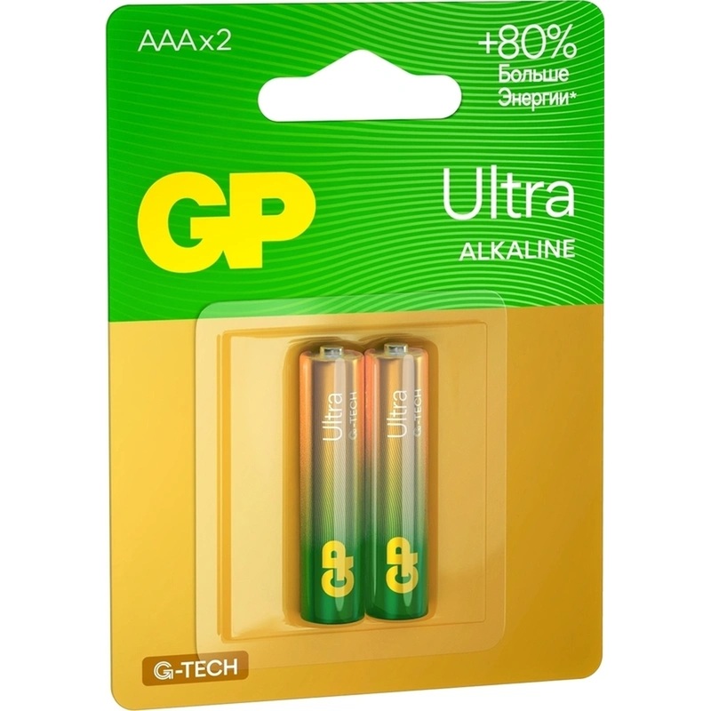 Изображение товара Батарейка ААА мизинчиковая GP Ultra (2 штуки в упаковке)