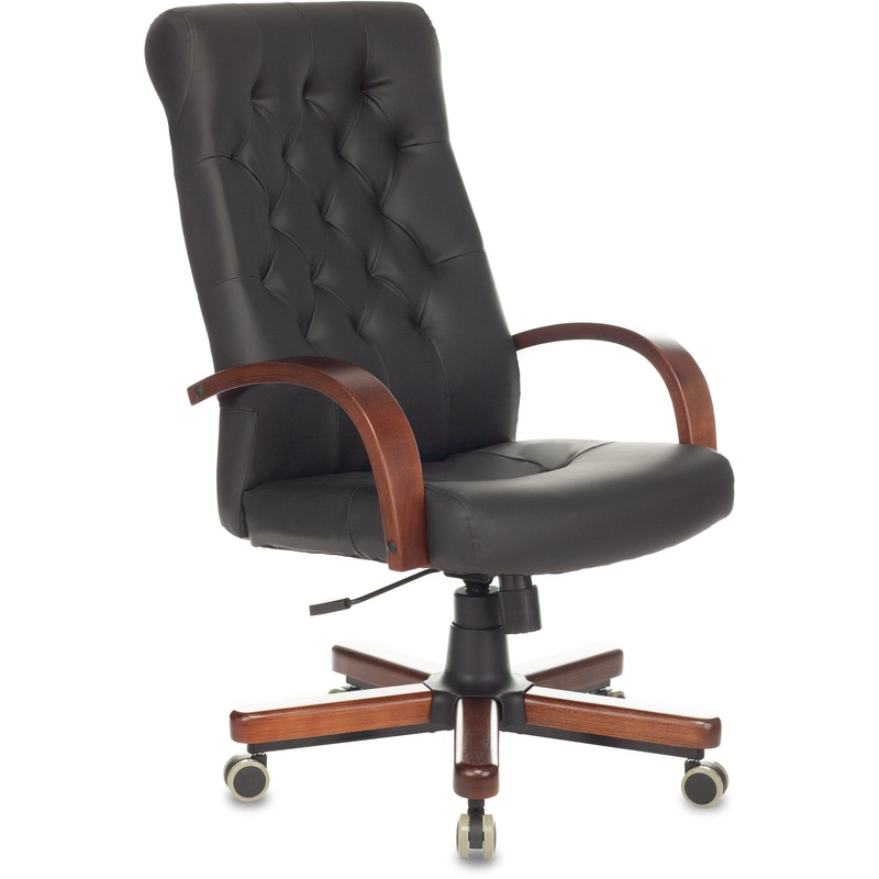 Изображение товара Кресло для руководителя Бюрократ T-9928WALNUT чёрное (экокожа, металл)