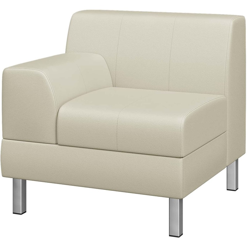 Изображение товара Модуль дивана прямой Flagman одноместный правый из экокожи бежевый