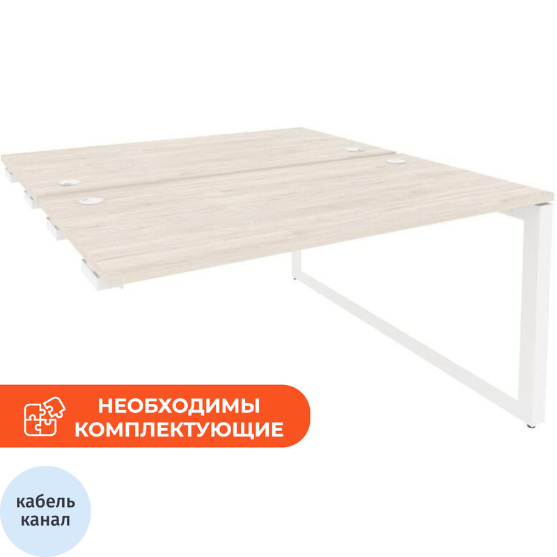 Изображение товара Рабочая станция на 2 рабочих места ONIX-О O.MO-D.SPR-3.7 (денвер светлый/белый, 1380х1475х750 мм)