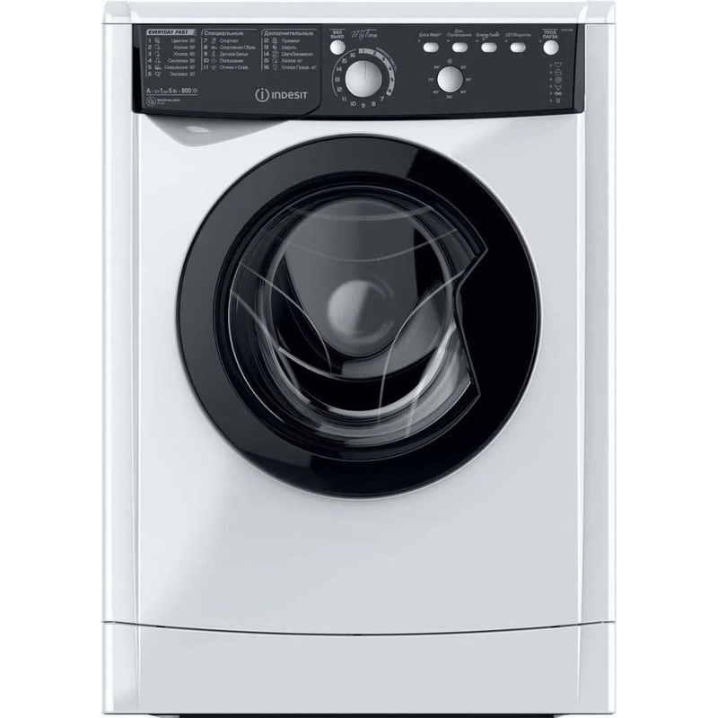 Изображение товара Уценка. Стиральная машина узкая Indesit EWSB 5085 BK CIS 5 кг Изображение товара Уценка. Стиральная машина узкая Indesit EWSB 5085 BK CIS 5 кг