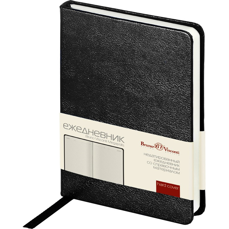 Изображение товара Ежедневник недатированный Bruno Visconti Megapolis искусственная кожа А6 100 листов чёрный, 3-283/02