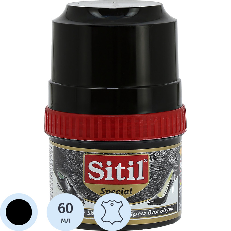 Изображение товара Крем для обуви Sitil Shoe Polish чёрный 60 мл для натуральной и искусственной кожи