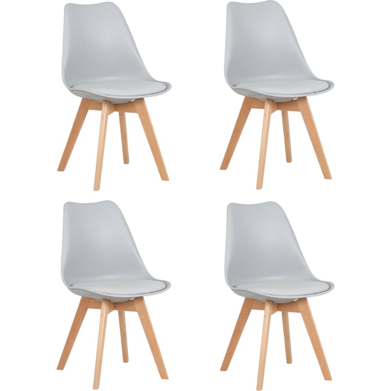 Изображение товара Стул обеденный DOBRIN JERRY SOFT светло-серый (полипропилен, 4 штуки в упаковке)