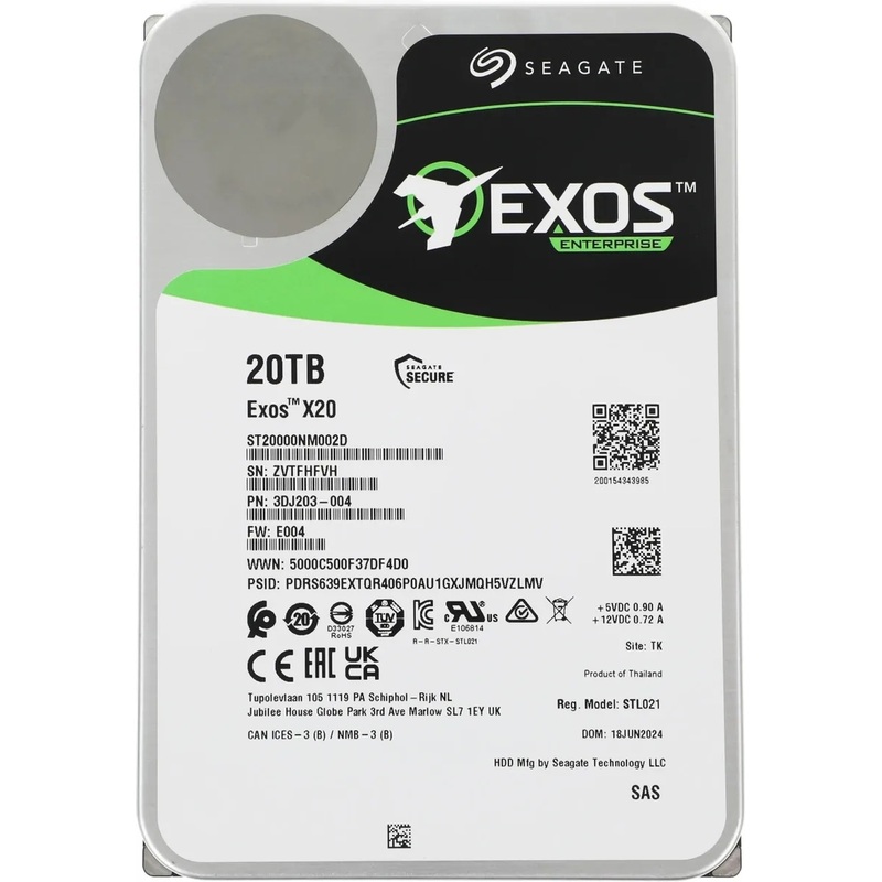 Изображение товара Жёсткий диск Seagate Exos X20 20 ТБ ST20000NM002D