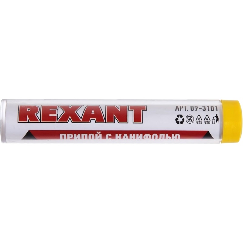 Изображение товара Припой с канифолью Rexant 09-3101 10 г для пайки электронных компонентов