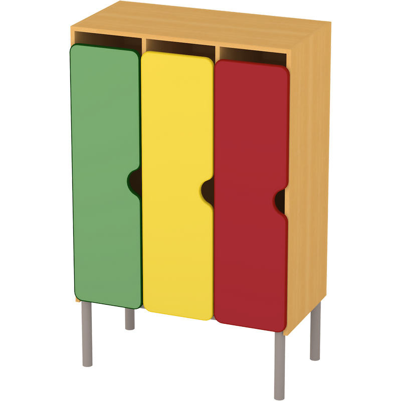 Изображение товара Шкаф для одежды детский М-233-3 трехсекционный (разноцветный, 830x440x1300 мм)