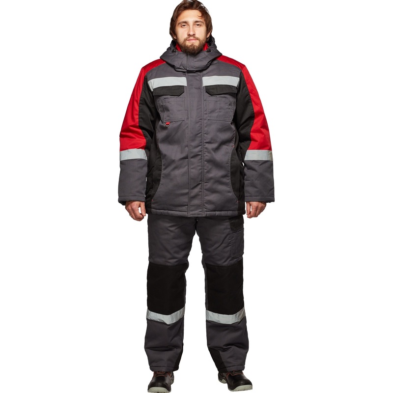 Изображение товара Костюм рабочий зимний мужской Формула-КПК серый/красный размер 48-50