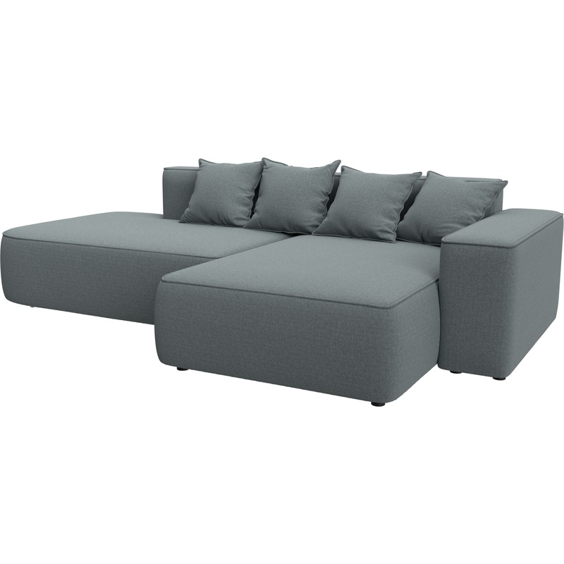 Изображение товара Угловой диван-кровать Комфорт Лига-065 серый рогожка, механизм еврокнижка