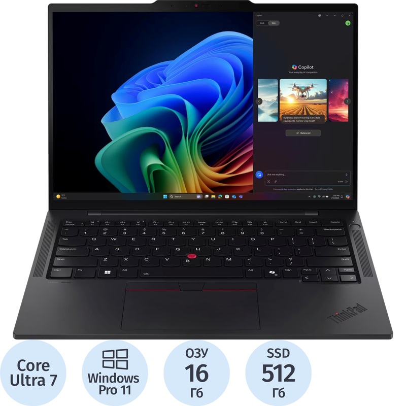 Изображение товара Ноутбук Lenovo ThinkPad T14s G6 с процессором Intel Core Ultra 7 и 16 ГБ RAM