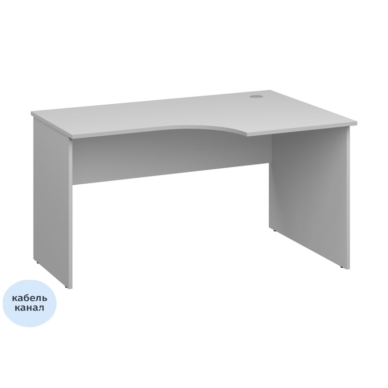 Изображение товара Эргономичный правый стол СП-Бюджет 2365.29 белый шагрень 1360x900x740 мм