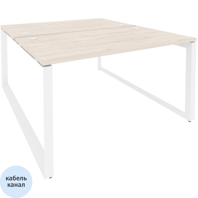 Изображение товара Рабочая станция на 2 рабочих места ONIX-О O.MO-D.RS-2.3.8 (денвер светлый/белый, 1380х1635х750 мм)