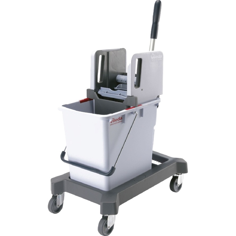 Изображение товара Уценка. Тележка уборочная Vileda Professional Система КомбиСпид Про одноведёрная 25 л с вертикальным отжимом на платформе (арт. производителя 149098)