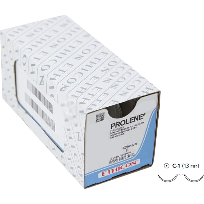 Изображение товара Шовный материал Пролен 6/0 с колющей иглой 13 мм