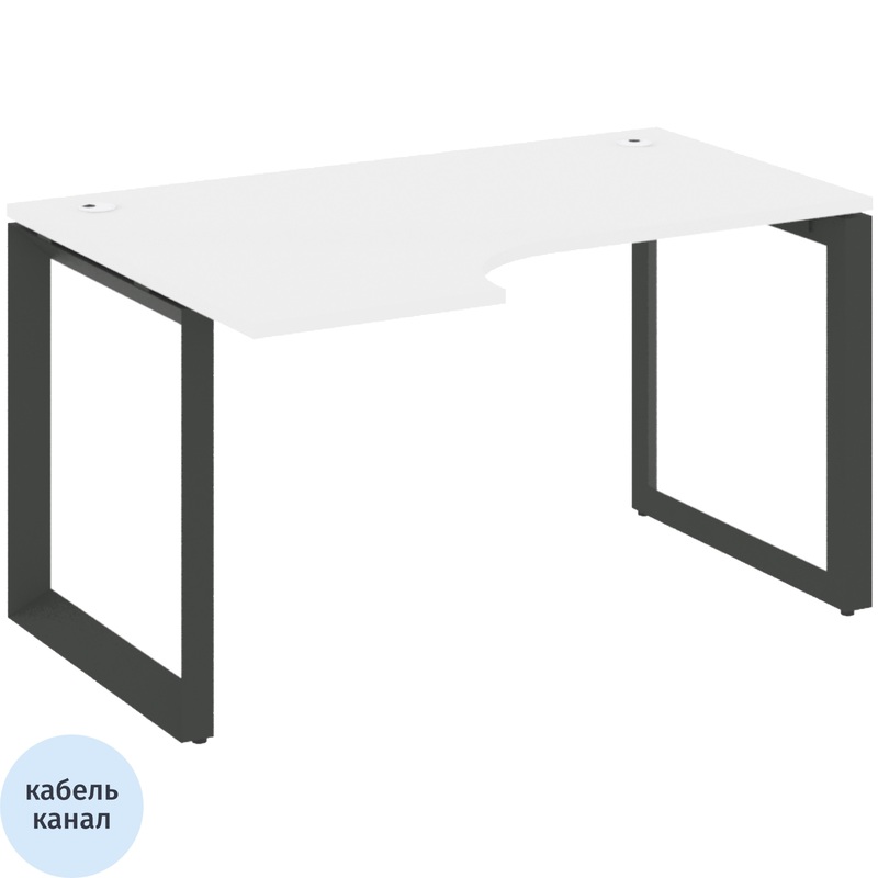 Изображение товара Эргономичный левый стол ONIX-О из ЛДСП 1380х980х750 мм белый бриллиант