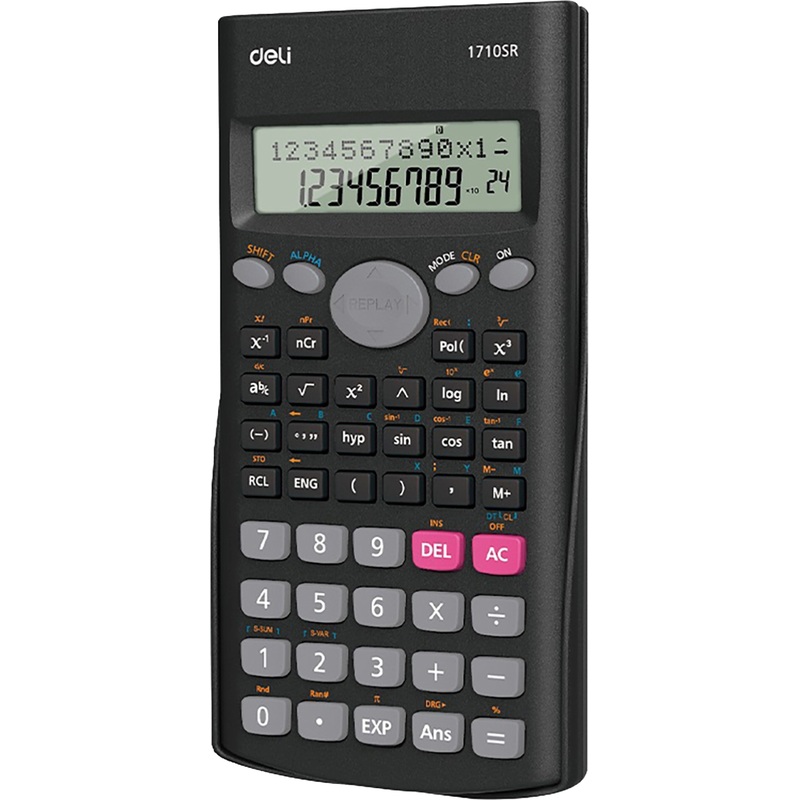 Изображение товара Научный калькулятор Deli E1710SR 240 функций, 10+2 разрядный, двухстрочный дисплей