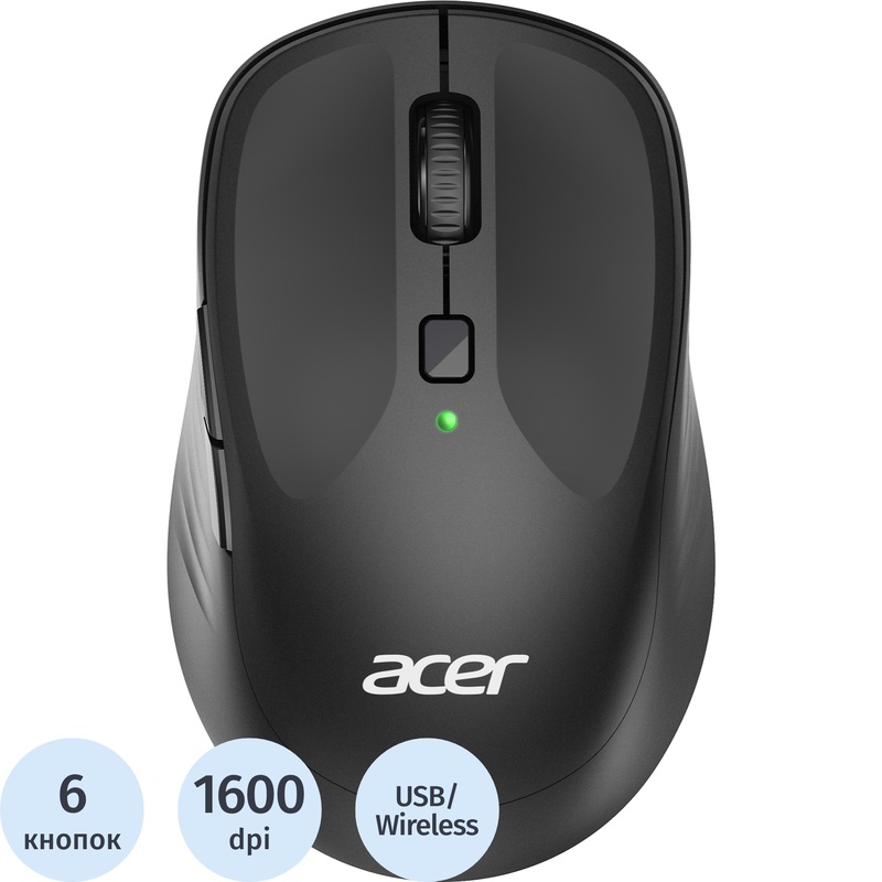 Изображение товара Беспроводная мышь Acer OMR300 чёрная (ZL.MCECC.01R) с 1600 dpi