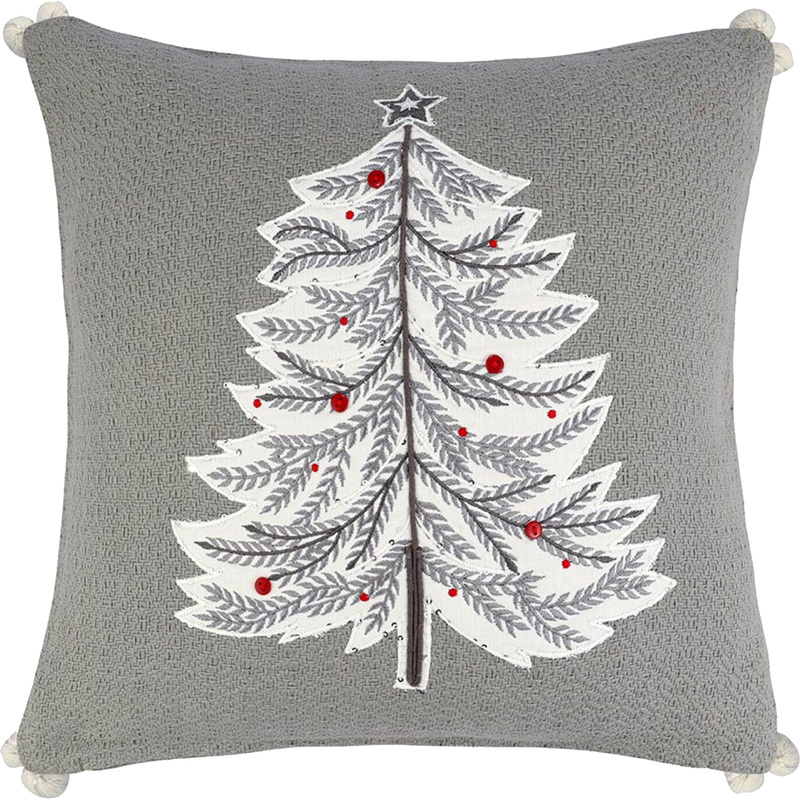 Изображение товара Наволочка Tkano Magic fir 45x45 см хлопок серый дизайн для интерьера