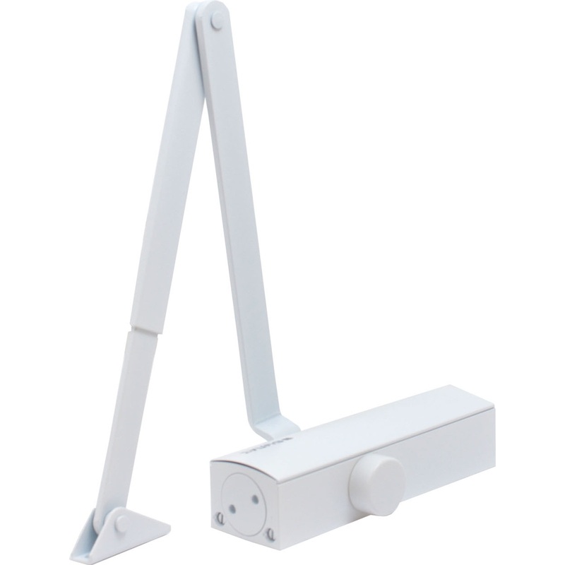 Изображение товара Доводчик дверной Булат 15010 до 90 кг белый с регулировкой скорости