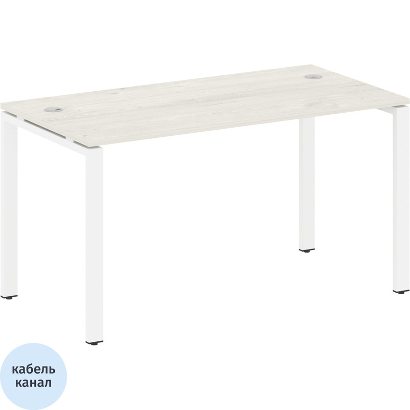 Изображение товара Стол прямой Metal System Style БП.СП-3 (дуб наварра/белый, 1400х720х750 мм)