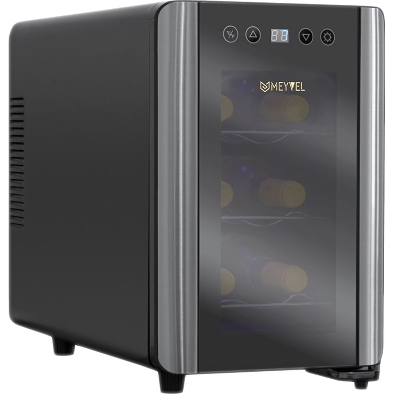 Изображение товара Винный шкаф Meyvel MV06-BSF1 термоэлектрический для 6 бутылок черный